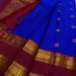 Cobalt Blue Ruby — Pure Silk Kanchipuram Saree (Mayil Edition)
Royal Cobalt-Blue Body with Gold Mandala Buttas & Ruby-Red Peacock Zari Border ✨
Silk Mark Certified • Free USA Shipping • ships in 2 weeks