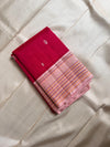 Cherry  Red and pastel pink pure silk Kanchipuram