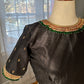 "Tanjore" collection - tanjore painting inspired silk embroidered blouse - Black green and red