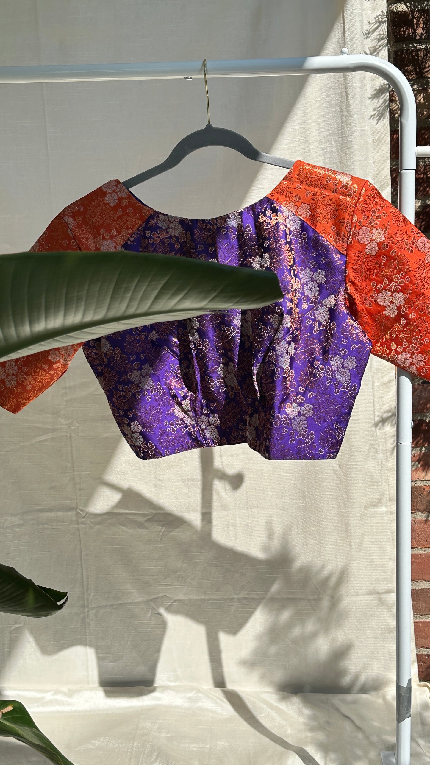 “Rita” Banarasi silk blouse - purple and orange ( Rita series )