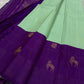 Ashva ✨ – Violet & Mint Pure Silk Kanchipuram Saree
Gold Zari Horse & Rooster Motifs in Kattam Checks
Linear Zari Border with Grand Violet Striped Pallu
Mint Green Blouse with Zari Border Included
Silk Mark Certified | Fall & Pico | Blouse Stitching ($30)