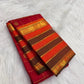 Arakku Red Handwoven Pure Silk Kancheepuram Saree with Zari Kattam Body and Grand Varisaipet Border