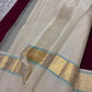 Maroon  Pure Kanchipuram Silk Saree with Kaal Erangina ivory  Zari Border