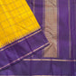 Haldi Violet Kattam Korvai
Pure Kanchipuram Silk Saree – Bright Haldi Yellow Checks with Contrasting Violet Korvai Borders
Minimal zari lines for an elegant look
Grand violet pallu with delicate zari stripes, silk mark certified, ships in 2 weeks
