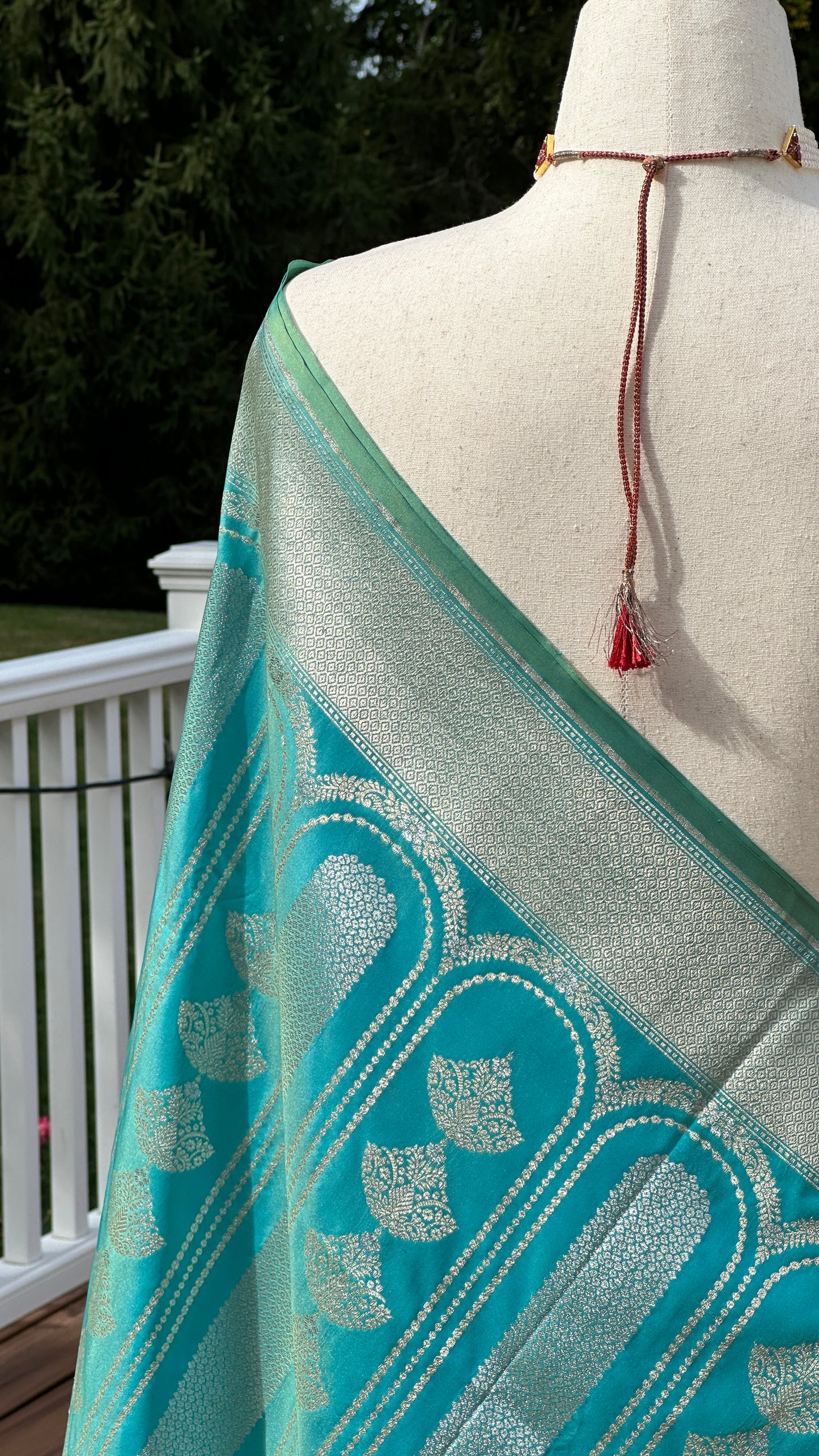 Soft silk banarasi saree - Ice blue