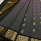Charcoal Pachai Yaanai – Pure Korvai Kanchipuram Silk Saree
Charcoal grey body with gold zari yaanai & medallion buttas
Deep pachai korvai border with peacock & vine motifs; grand brocade pallu
Silk Mark Certified | Fall & Pico Done | ship in two weeks