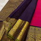 vibrant bright fuschia pink , purple vanasringaram border with a green  selvedge !