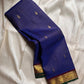 Midnight Oosikattam ✨ – Pure Kanchipuram Silk Saree
Deep Midnight Blue Body in Oosi Zari Kattam with Leaf Buttas
Maroon Korvai Border with Green Selvedge & Elephant Motifs
Opulent Maroon Pallu with Intricate Gold Zari Brocade
Silk Mark Certified |