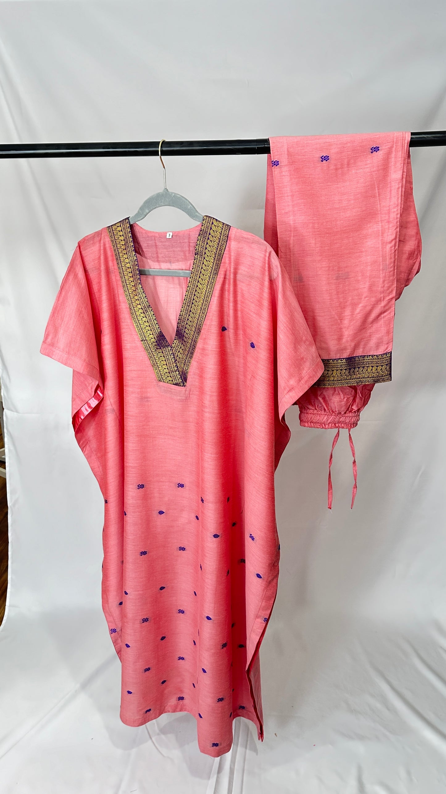 Silk cotton kaftan sets