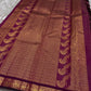Purple Mayil Vairaoosi — Pure Silk Kanchipuram Saree
Royal purple body in fine vairaoosi pin-stripes with gold mayil motifs
Antique-gold zari borders, copper-rose brocade pallu & black selvedge ✨
Silk Mark Certified • Free USA Shipping • Ships in Two Week