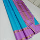 Azure Kattam – Pure Silk Kanchipuram Saree
Aqua Body with Mini Checks (oosi zari  Kattam) ✨
Lilac Contrast Border in Zari Weave
Elegant Pallu with Traditional Zari Panels
Silk Mark Certified ships within  2 weeks