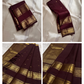 Kasturi 🌰✨
Deep Coffee Brown Pure Silk Kanchipuram Saree
Gold Zari Woven Kamalam & Diamond Buttas All Over
Double Border with Mayil Pettu & Rettapettu Detailing
Diagonal Peacock Pallu with Floral Vine Motifs