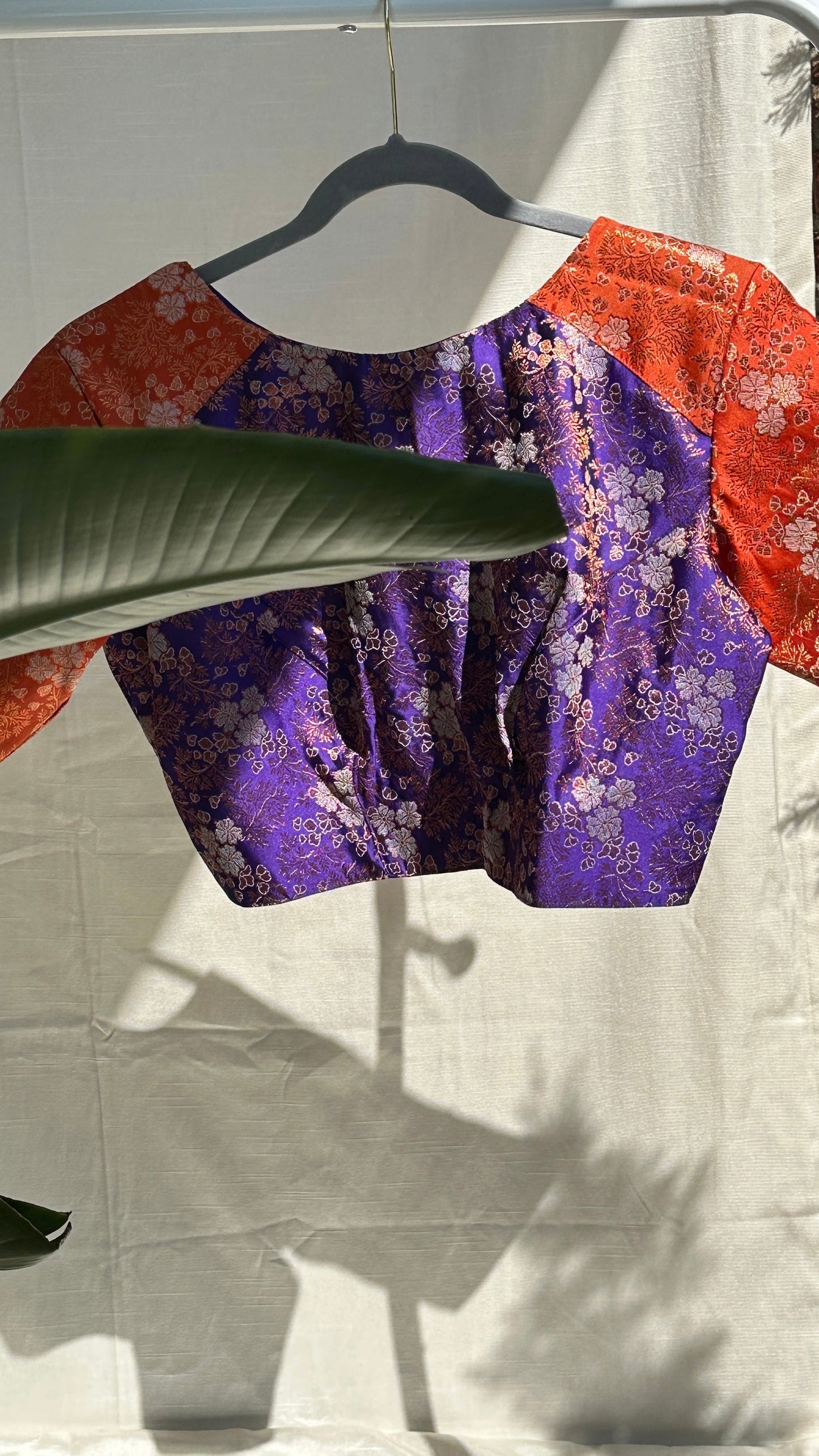 “Rita” Banarasi silk blouse - purple and orange ( Rita series )