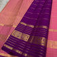 Pankajam 🌸 – Lotus Pink Pure Kanchipuram Silk Saree with Zari Kattam, Dashed Lines, Kolam Motifs, Varisaipet Border with Thandavalam Zari Stripes, Rudrakshpet, Annam & Kamalam Motifs, Deep Magenta-Purple Selvedge & Ornate Pallu