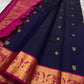 Sita parinayam envisioned in pure silk Kanchipuram elegance deep blue with magenta
