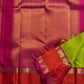 Ilai Pachai & Vermilion Korvai Pure Silk Kanchipuram Saree
Parrot-green kasa kasa kattam checks with vermilion borders & rani-pink pallu
Silk Mark Certified • Ships in two weeks • Free Shipping within USA