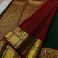 Emerald Glow ✨ – Pure Kanchipuram Silk Saree

Deep Green Body with Gold Floral Buttas

Maroon Korvai Border with Peacock & Floral Zari Motifs

Grand Gold Zari Brocade Pallu with Diamond Lattice Weave

Silk Mark Certified | Fall & Pico Done | Blouse Stitch
