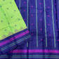 Meadow Green Thazampoo Reku — Pure Silk Kanchipuram Saree
Vibrant meadow-green body with floral buttas & contrast indigo pallu 🌿
Korvai weave with thazampoo reku (petal) motif & magenta borders ✨
Silk Mark Certified • Free Shipping within USA •