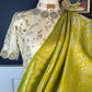 Soft silk Banarasi Katan  saree - leaf green