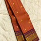 Uma 🌺 – Rust-Orange Kanchipuram Pure Silk Saree
Wide Deep Aubergine-Brown Borders with Sorgavasal Yaanai (Temple Elephant) Motifs
Rich Gold Brocade Pallu with Diamond pettu& Floral Vines