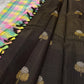 Karuppu Kattam — Banarasi Sona-Rupa Butta
Pure Silk Kanchipuram Saree in deep espresso-black with golden and silver lotus motifs and pastel Madras checks pallu 🌸
Silk Mark Certified ✅ • Fall & Pico Done ✅ • Blouse Stitching Available ($30) ✅ • Free Ship