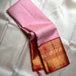 Padma Kungumam — Pure Silk Kanchipuram Saree
Soft lotus-pink body with delicate gold coin buttas and fine oosi stripes, paired with a kumkum-red korvai border in antique-gold lotus brocade.
Silk Mark Certified • Blouse Stitching ($30) • Free USA Shipping