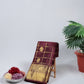Pure Kanchipuram Silk Saree Wine Plum with Antique Gold Zari Kattam Checks and Gandaberunda Butta