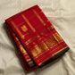 Ravi Kiranam — Sona Roopa Kattam Kanchipuram Pure Silk

Vibrant festive red body with allover kattam (grid) checks

Gold & silver sona-roopa zari alternating for a soft shimmer

Grand kaddi border with rich zari paisley vines & floral tracery

Silk Mark