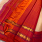Sharvani Red– Cream Checked Silk Saree with Red Orange shot color Zari Border & Vibrant Pallu
A timeless silk saree featuring a cream body with delicate red checks, complemented by a striking red zari border pallu.