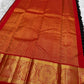 Black and Crimson Handwoven Pure Silk Kancheepuram Saree with Veldhari Body and Grand Zari Border