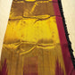 Black Kanchipuram Ettukol saree folded flat — full length view
