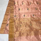 Full length view of Blush Peach Pattu Silk Chanderi saree with floral buttas