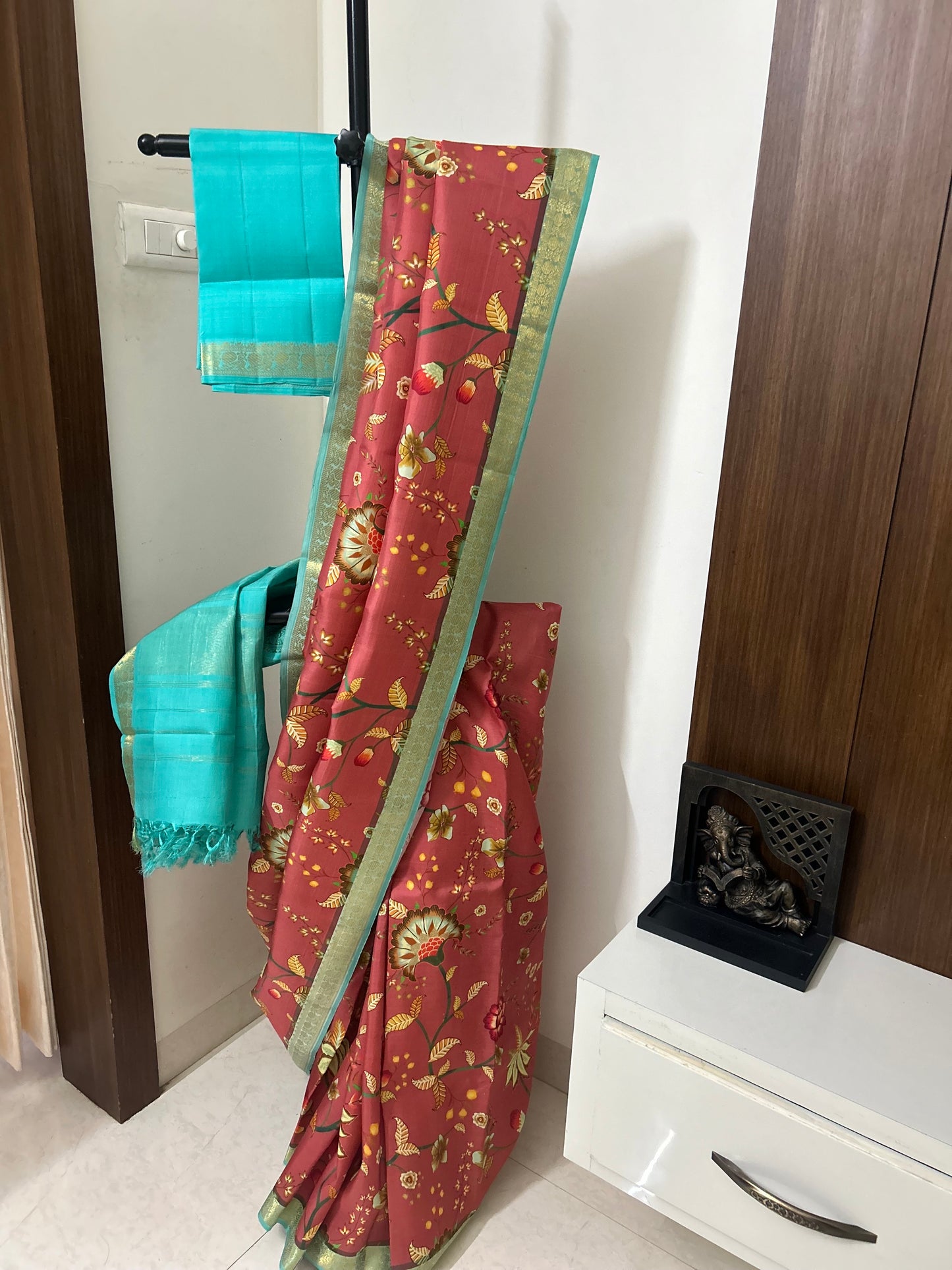 Pure Kanchipuram digital printed Silk sarees silk mark certified