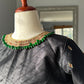 "Tanjore" collection - tanjore painting inspired silk embroidered blouse - Black green and red