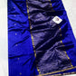 Pure tissue silk handloom chanderi ink blue  with zari butta all over