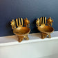 Brass shankh chakra diya (pair)