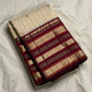 Ivory Arakku Varisaipet Trellis ✨
Pure Kanchipuram Silk with gold buttas & maroon korvai borders
Silk Mark Certified • Free USA Shipping • Ships in Two Weeks ✅