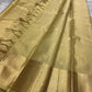 Hamsini — Cream & Gold Kanchipuram Pure Silk Saree
Featuring Exquisite Vairaoosi Zari with Peacock & Kamalam Motifs
Raised, Embossed Zari Adding Dimension and Shine
Thick Mayil-Kann Border with Luxurious Lustre & stunning border , silk mark certified