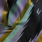 Black Pure Silk Ettukol saree with densely woven handloom texture and quiet pastel colour variation.