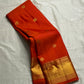 Maya
Vibrant Orange Kanchipuram Silk Saree with Lustrous Gold Coin Buttas
Handwoven Traditional Rudhraksham Seer and Intricate Arai Maadam Zari Border
Richly Crafted Pallu Featuring Elegant Gold Zari Panels for a Regal Finish
