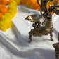 Pure bras oil lamp / diya - peacock on pedestal ( Pair )
