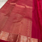 Vibha Tomato deep pink Red  - A Deep Plum Pure Kanchipuram Silk Saree Blending the Grandeur of South Indian Weaving with Paithani-Inspired Floral Zari Borders and a Lustrous Rose Gold zari Pallu