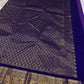 Vadamalli Yaanai – Pure Kanchipuram Silk Saree
Royal purple body with delicate gold zari floral medallion buttas
Ornate yaanai procession borders with vine detailing in zari
Ships in two weeks silk mark certified