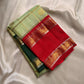 Pistachio Ganga Jamuna – Pure Kanchipuram Silk Saree
pistachio green body with zari kattam & floral buttas ✨
Ganga Jamuna borders in emerald green & vermilion red 🌿🔥
vermilion red pallu richly woven with zari, Silk Mark Certified, delivery in 2 weeks