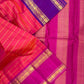 Coral red Kanjivaram Rettapet saree with Veldhari woven zari