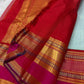 Sky Blue Vairaoosi — Pure Silk Kanchipuram Saree
Rani Pink Korvai Border & Red Brocade Pallu
Silk Mark Certified • Free USA Shipping • Ships in Two Weeks