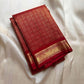 Ratna Rekha — Pure Silk Kanchipuram Saree
Deep kumkum red body with gold coin buttas, rich woven zari jaal pallu, and antique-gold floral borders.
Silk Mark Certified • Blouse Stitching ($30) • Free USA Shipping • Ships in 1 Week