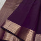 Vibha plum - A Deep Plum Pure Kanchipuram Silk Saree Blending the Grandeur of South Indian Weaving with Paithani-Inspired Floral Zari Borders and a Lustrous Rose Gold zari Pallu
