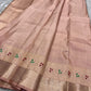 Vibha pastel pink   Pure Kanchipuram Silk Saree Blending the Grandeur of South Indian Weaving with Paithani-Inspired Floral Zari Borders and a Lustrous Rose Gold zari Pallu