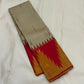 Vermillion Venpattu Ettukol — Pure Kanchipuram Silk 
Ivory venpattu body with fine red temple -motifs in ettukol weaving 

Vermilion-red &gold korvai temple (reku) borders

Mullai moggu woven motifs on body  

Silk Mark Certified | Free Shipping within US